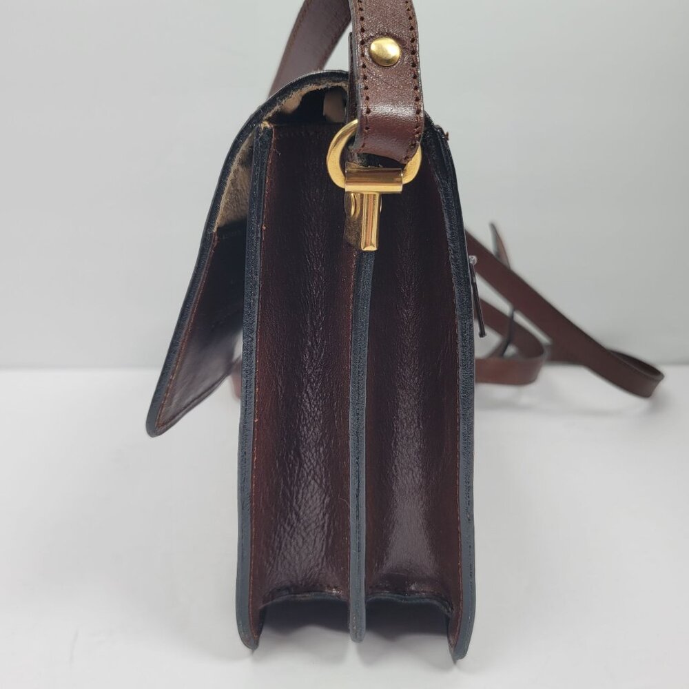 Moscardini Women's Brown Leather Crossbody Bag Made In Italy - Picture 4 of 12